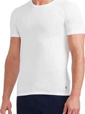 Polo by Ralph Lauren White Crewneck Tee with Navy Logo